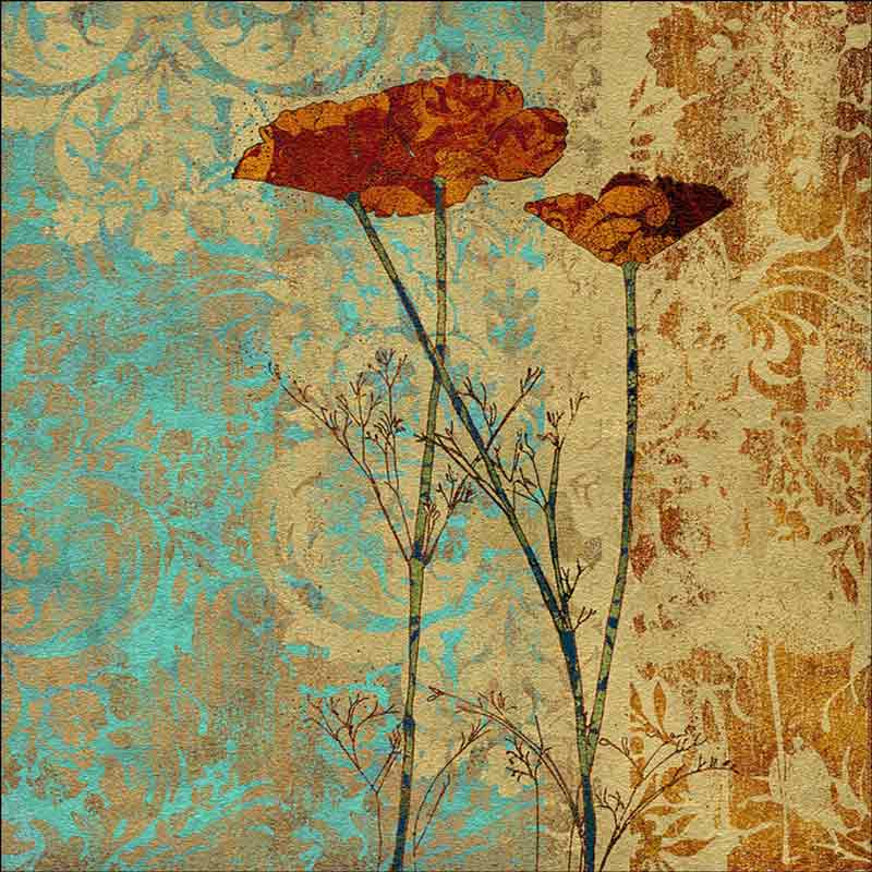 Poppies II by Louise Montillio Floor Tile Art OB-LM100b