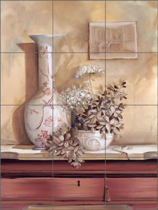 Vase I by Louise Montillio Ceramic Tile Mural OB-LM16