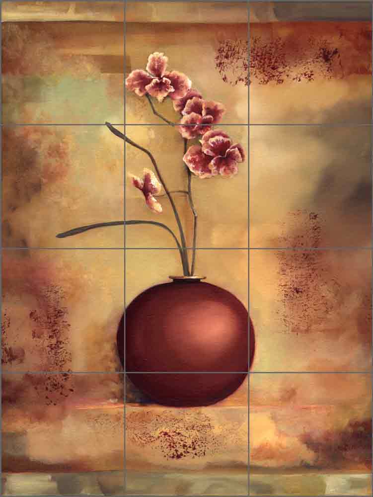 Orchid I by Louise Montillio Ceramic Tile Mural OB-LM18