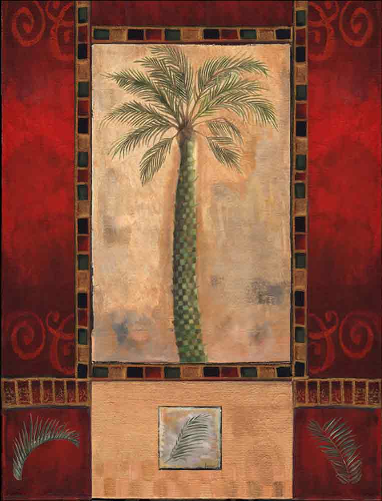 Tropical Palms III by Louise Montillio Ceramic Accent & Decor Tile - OB-LM48aAT