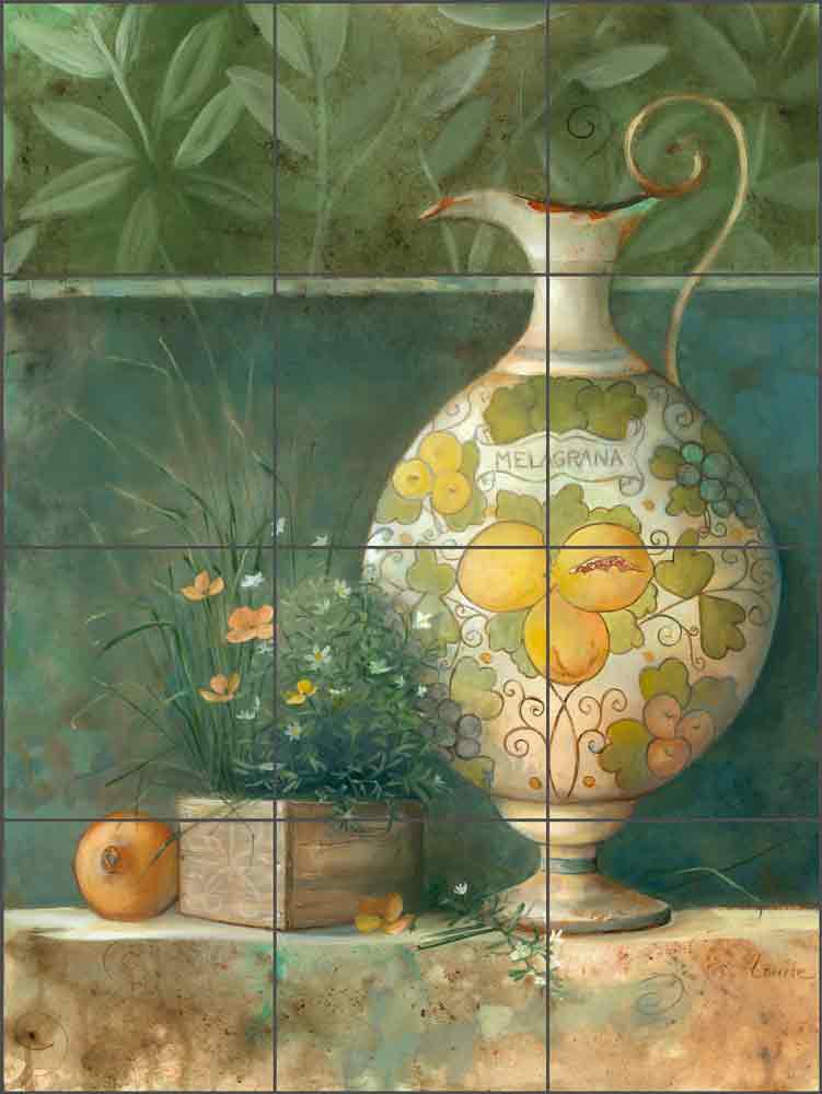 Tuscan Vase II by Louise Montillio Ceramic Tile Mural OB-LM53b