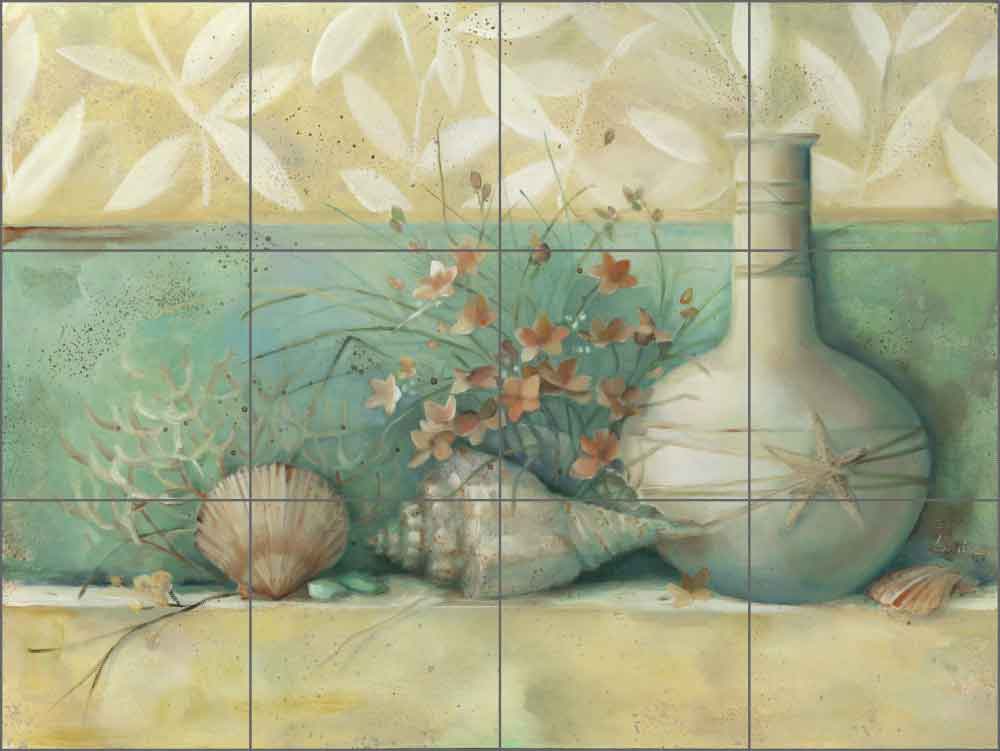 Tuscan Shells II by Louise Montillio Ceramic Tile Mural - OB-LM54b