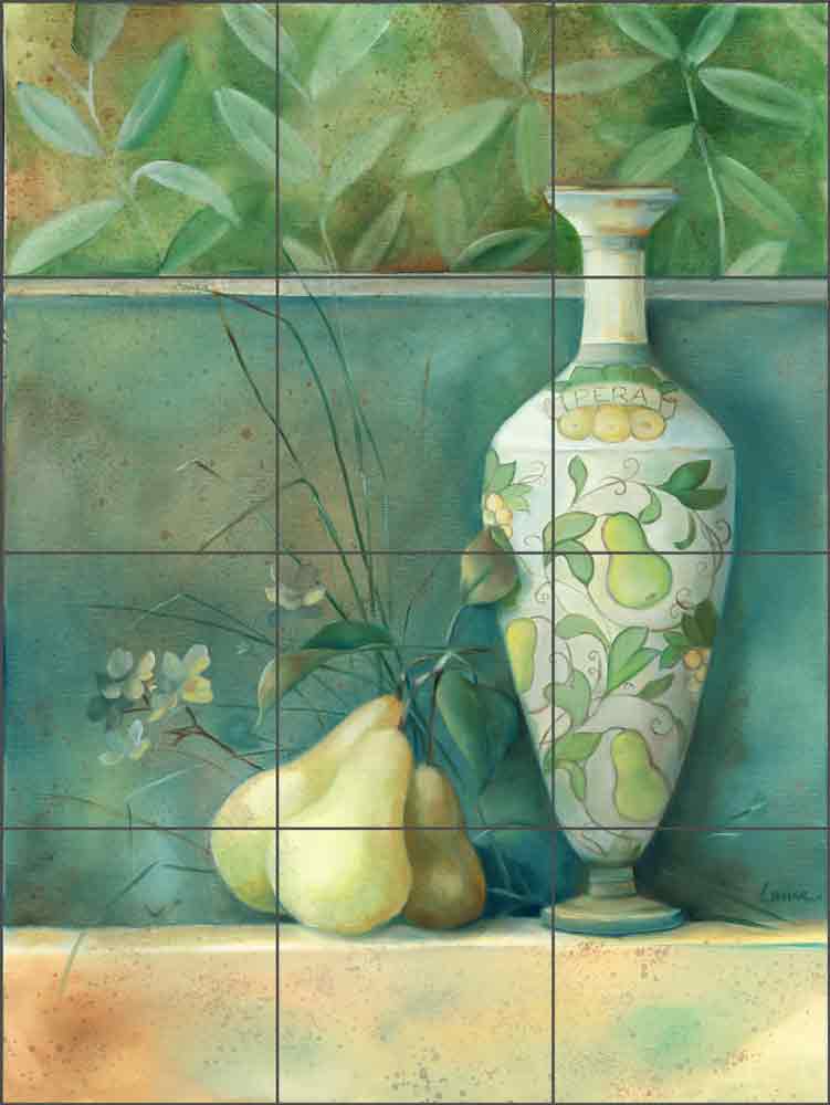 Tuscan Pears by Louise Montillio Ceramic Tile Mural OB-LM55a