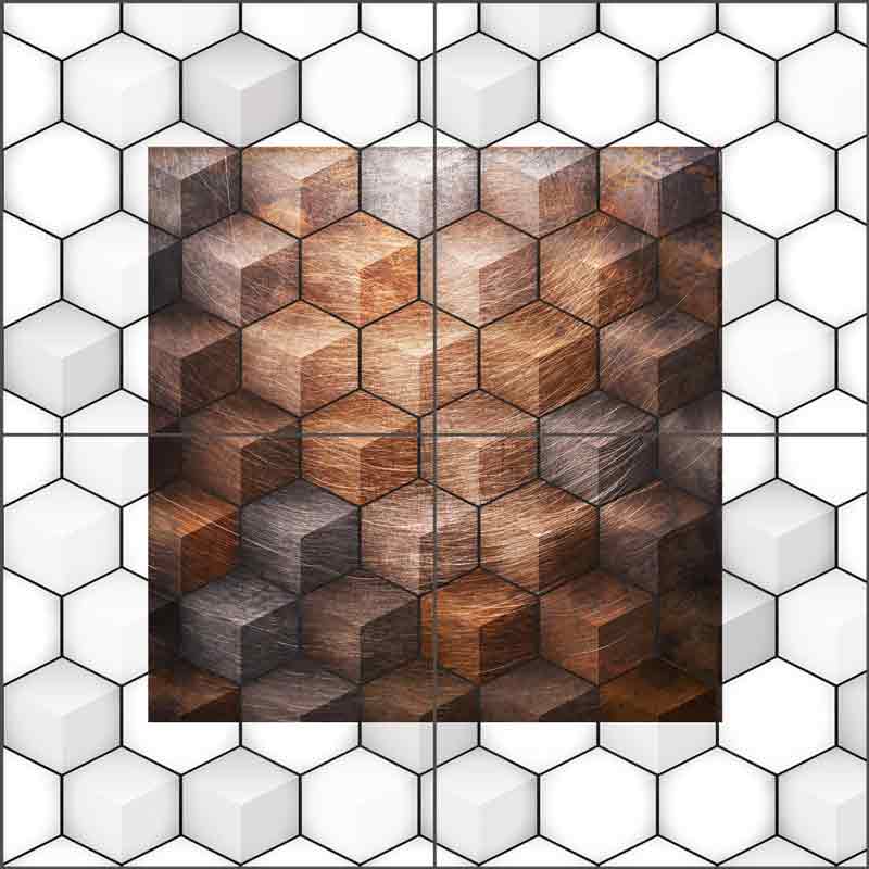 Copper Cubes by Irena Orlov Ceramic Tile Mural OB-ORL10674