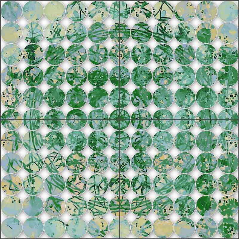 Green Pattern by Irena Orlov Ceramic Tile Mural OB-ORL8370