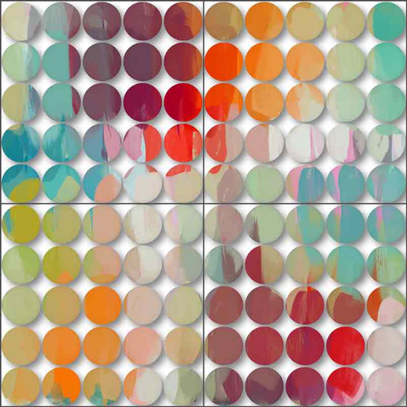 Colorful Circles 7 by Irena Orlov Ceramic Tile Mural OB-ORL8385