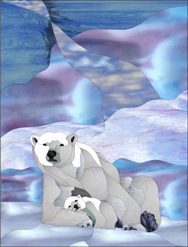 Polar Bears by Paned Expressions Studios Ceramic Accent & Decor Tile - OB-PES03AT