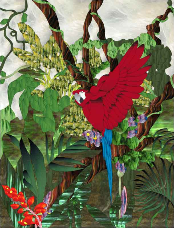 Macaw by Paned Expressions Studios Ceramic Accent & Decor Tile - OB-PES06AT