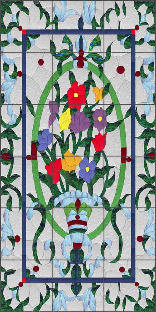Victorian Floral by Paned Expressions Ceramic Tile Mural OB-PES16