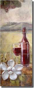 Rich Wine Landscape Ceramic Tile Mural 12.75" x 34" - OB-WR3047