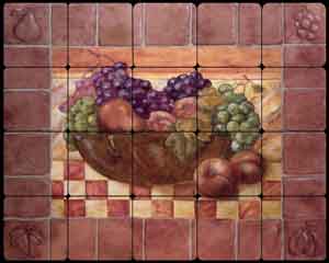 Rich Fruit Kitchen Tumbled Marble Tile Mural 20" x 16" - OB-WR719