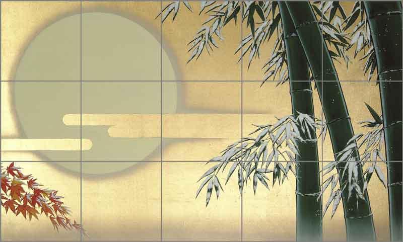 Tanabe Bamboo Oriental Art Ceramic Tile Mural OB-ZT15
