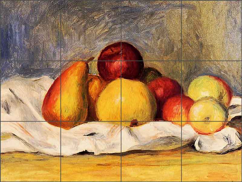 Pears and Apples by Pierre Auguste Renior Ceramic Tile Mural PAR005