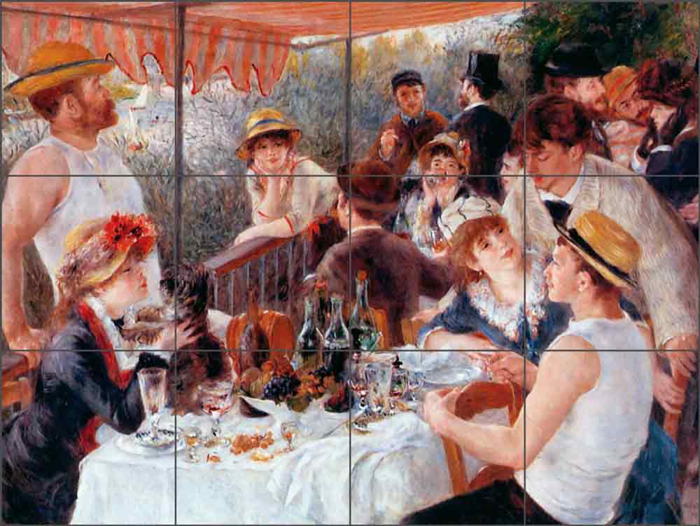 Luncheon of the Boat Party by Pierre Auguste Renoir Ceramic Tile Mural PAR010