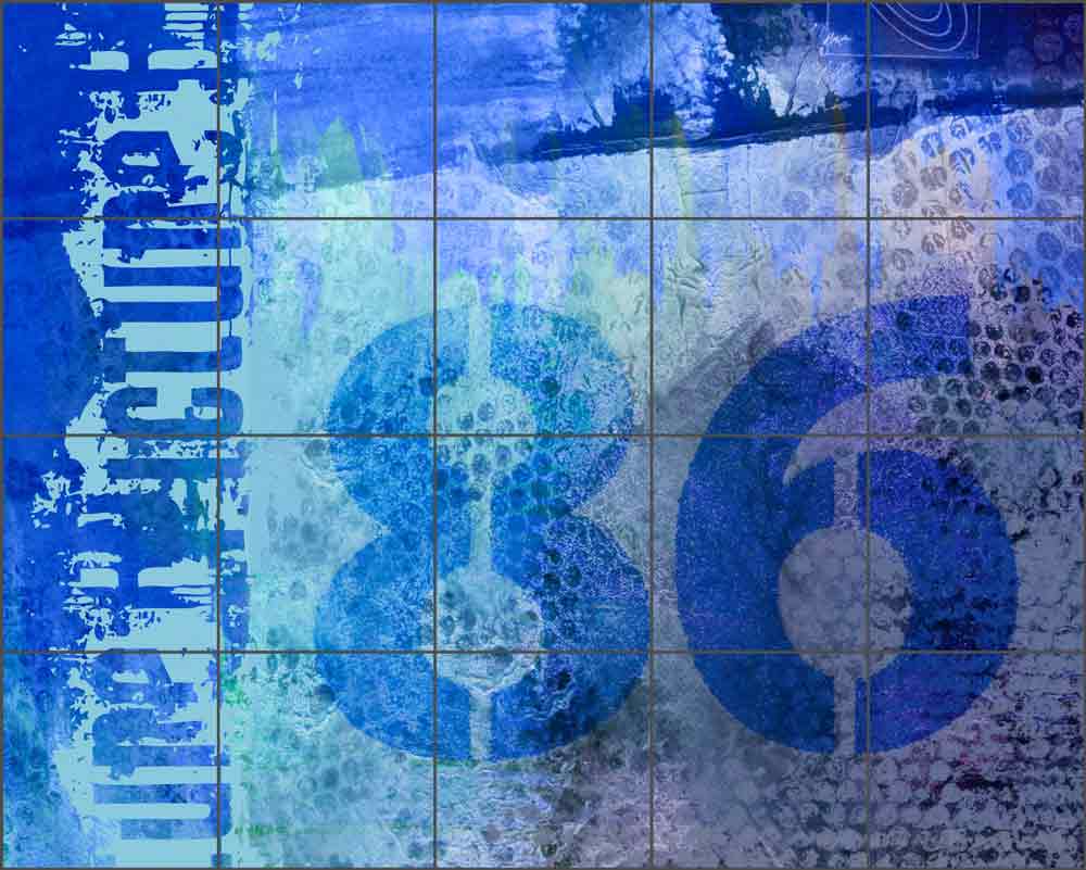 86 Blue by Andrea Haase Ceramic Tile Mural - POV-AH011