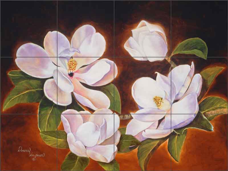 Magnolia 2 by Donna Wayman Ceramic Tile Mural POV-DW005