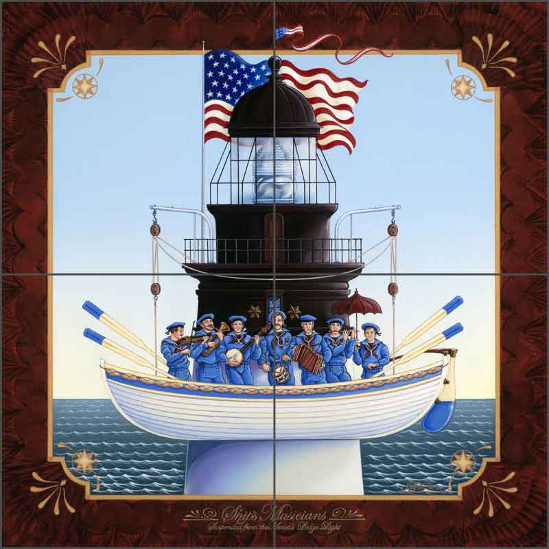 Ship's Musicians by Ed Parker Ceramic Tile Mural - POV-EP003