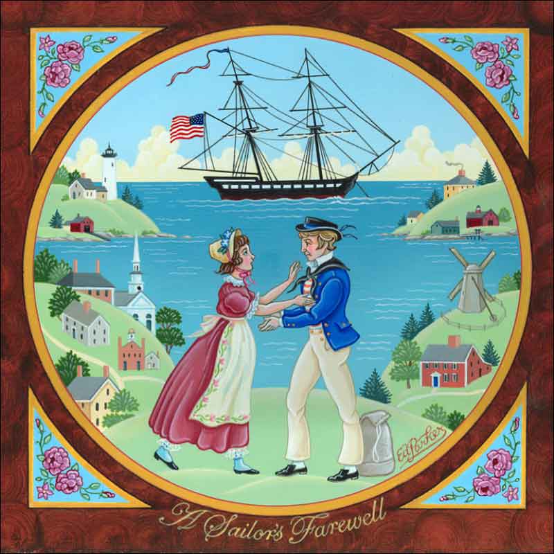 A Sailor's Farewell by Ed Parker Ceramic Accent & Decor Tile - EP004AT