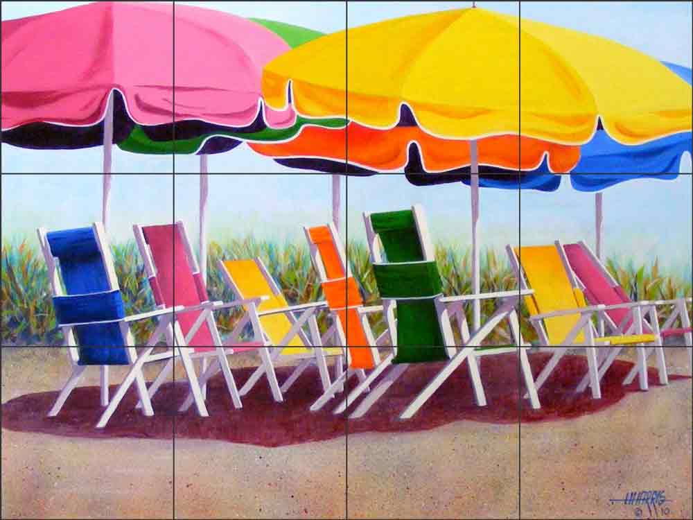 Seaside Arena by Hugh Harris Ceramic Tile Mural POV-HHA016
