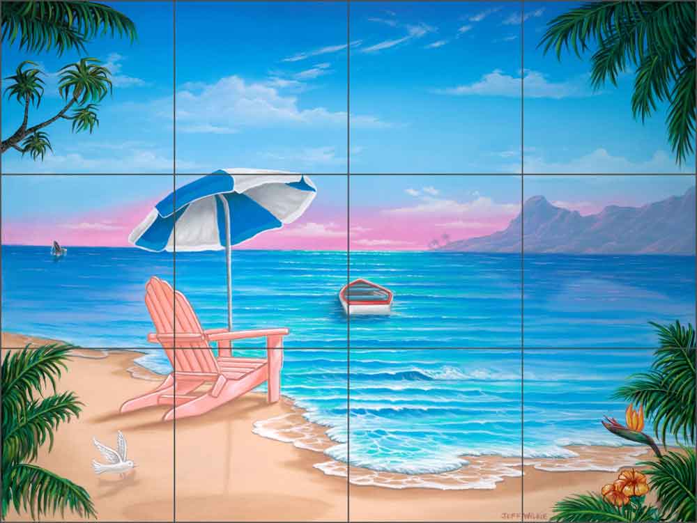 Exotic Beach by Jeff Wilkie Ceramic Tile Mural - POV-JWA012