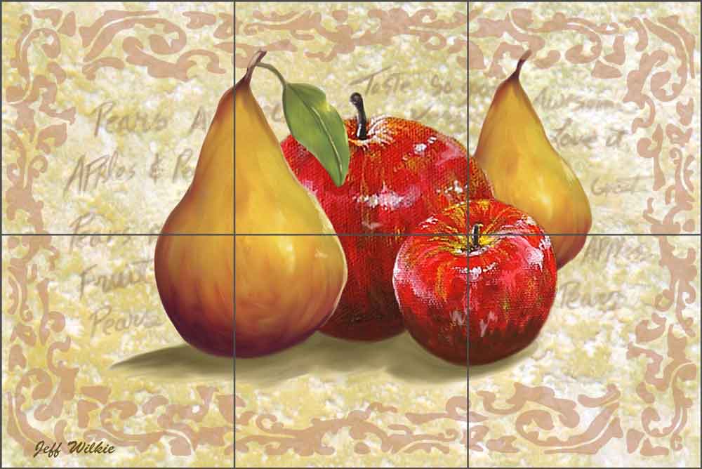 Apples and Pears III by Jeff Wilkie Ceramic Tile Mural - POV-JWA030