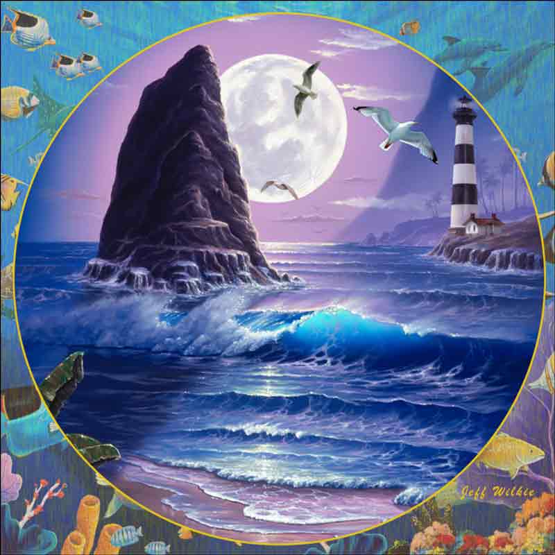 Molakai Lighthouse II by Jeff Wilkie Ceramic Accent & Decor Tile POV-JWA047AT