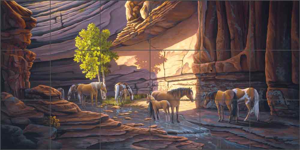 Painted Canyon by Lane Kendrick Ceramic Tile Mural POV-LKA017