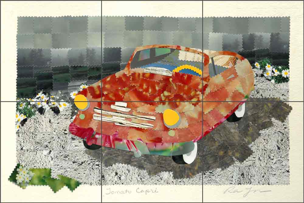 Fantasy Car 3 by Ramona Jan Ceramic Tile Mural POV-RJA015