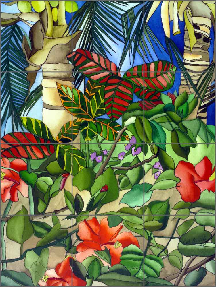 Caribbean Landscape by Ruth Daniels Ceramic Tile Mural - RD002