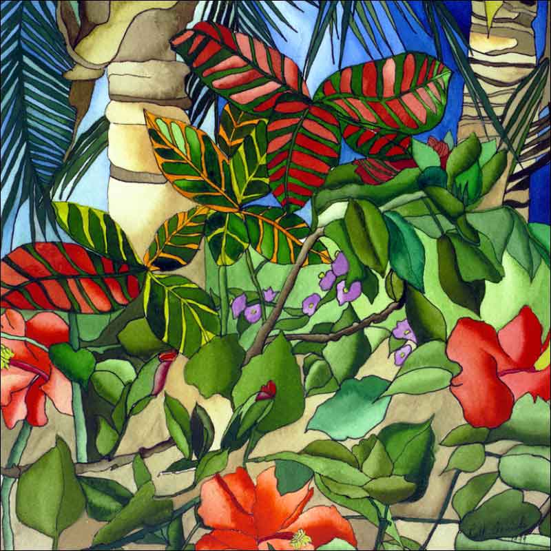Caribbean Landscape by Ruth Daniels Ceramic Accent & Decor Tile - RD002AT