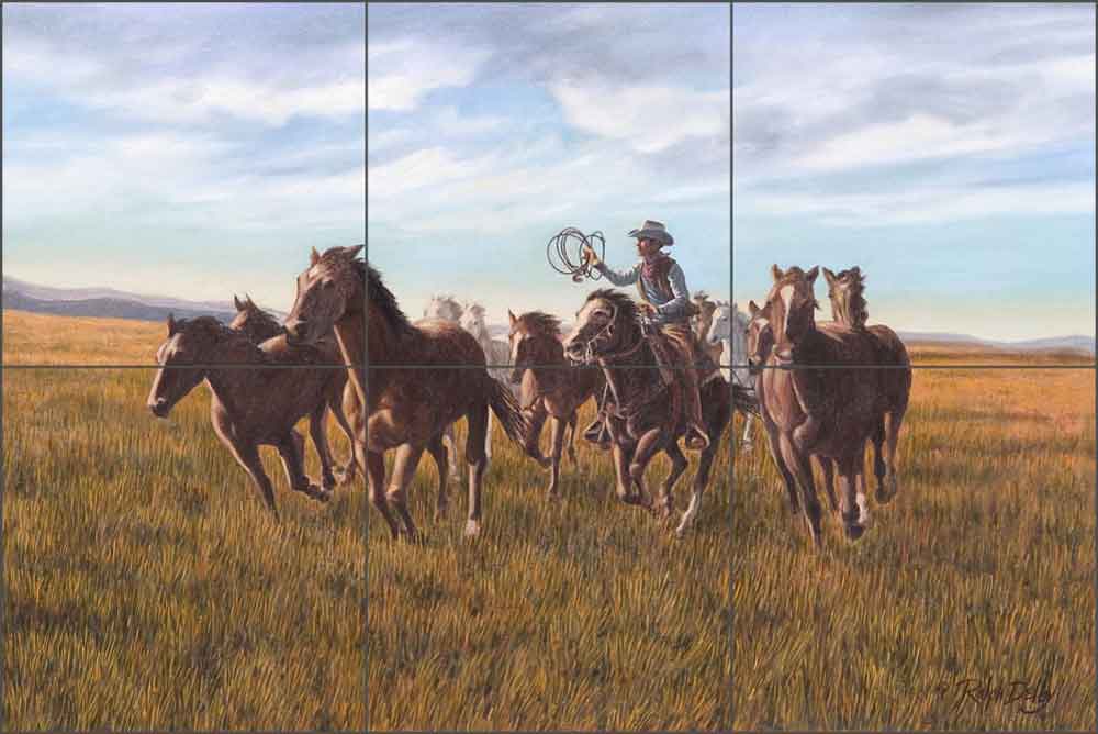 Morning Herd by Ralph Delby Ceramic Tile Mural - RDA003