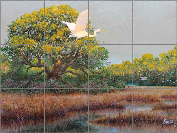 Morning Flight by Robert Binks Ceramic Tile Mural - REB028