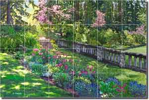 Franklin Garden Landscape Ceramic Tile Mural 25.5" x 17" - RFA003