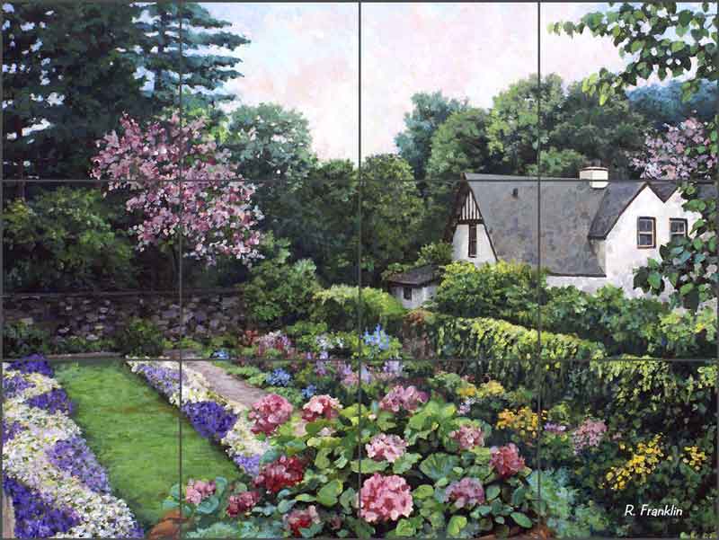 The Sunken Garden by Raenette Franklin Ceramic Tile Mural RFA016