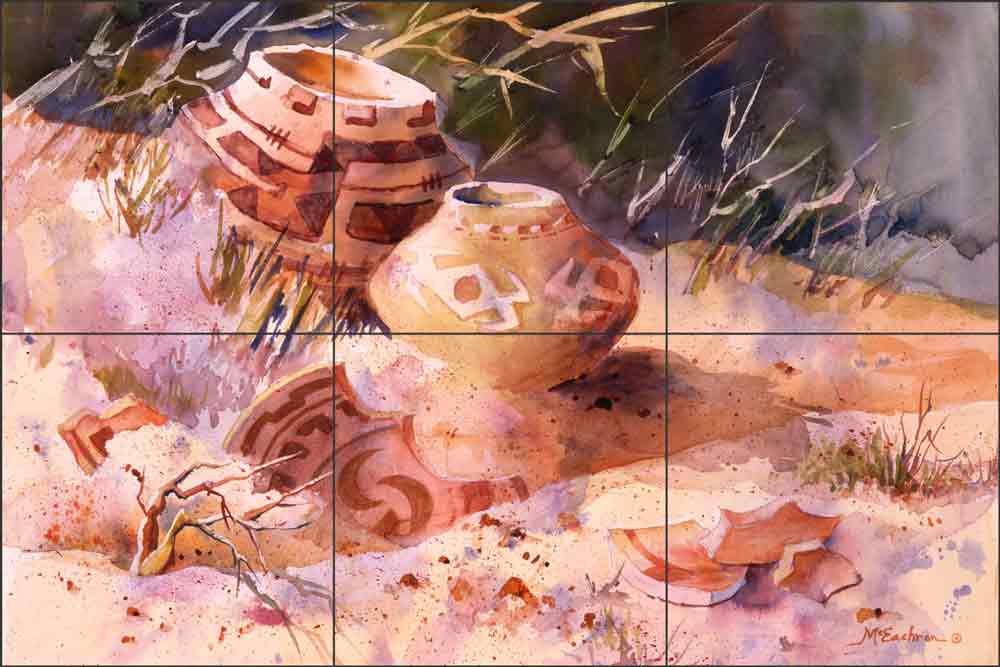 Anasazi Food Vessels by Ann McEachron Ceramic Tile Mural - RW-AM002