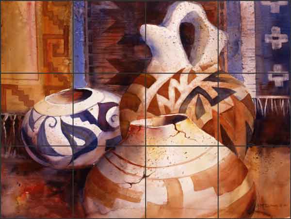 Hopi Pottery by Ann McEachron Ceramic Tile Mural - RW-AM005