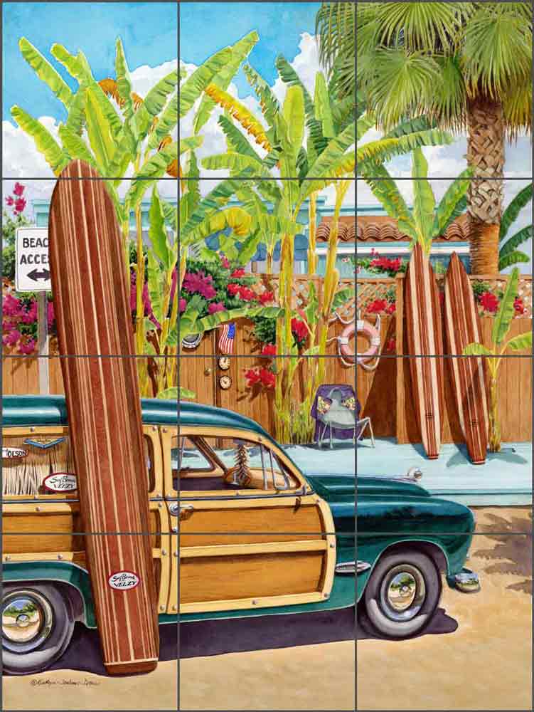 Beach Access by Evelyn Jenkins Drew Ceramic Tile Mural RW-EJD009