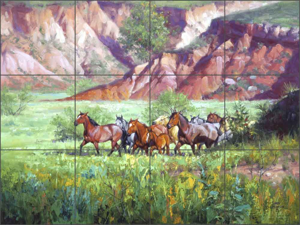 On the Canyon Floor by Jack Sorenson Ceramic Tile Mural - RW-JS006