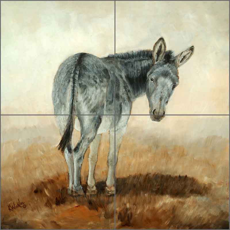 Donkey Serenade by Kathy Winkler Ceramic Tile Mural RW-KW005