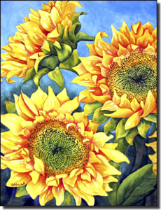 Hoyle Sunflower Floral Ceramic Accent Tile 6" x 8" - RW-SH011AT
