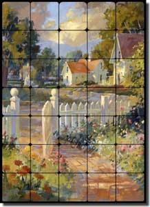 Songer Country Landscape Tumbled Marble Tile Mural 20" x 28" - RW-SSA002