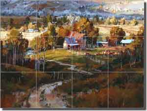 Songer Country Landscape Glass Tile Mural 24" x 18" - RW-SSA005