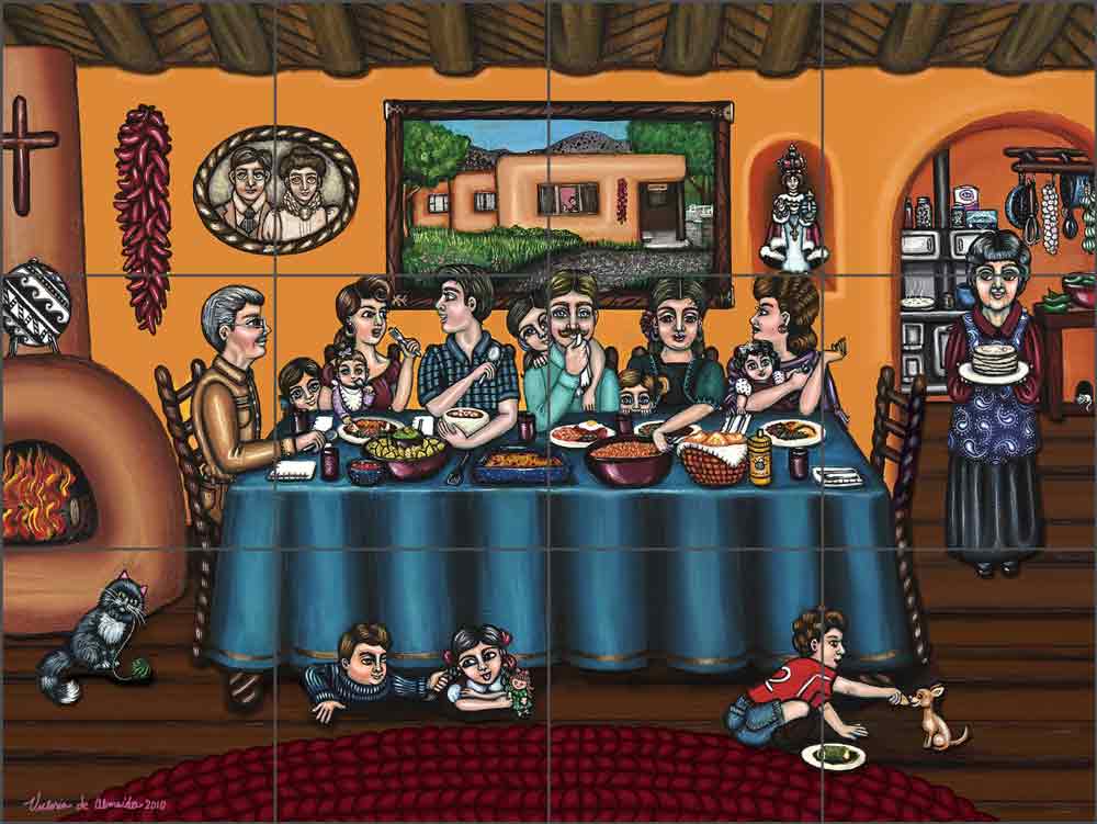 La Familia by Victoria de Almeida Ceramic Tile Mural RW-VAA001