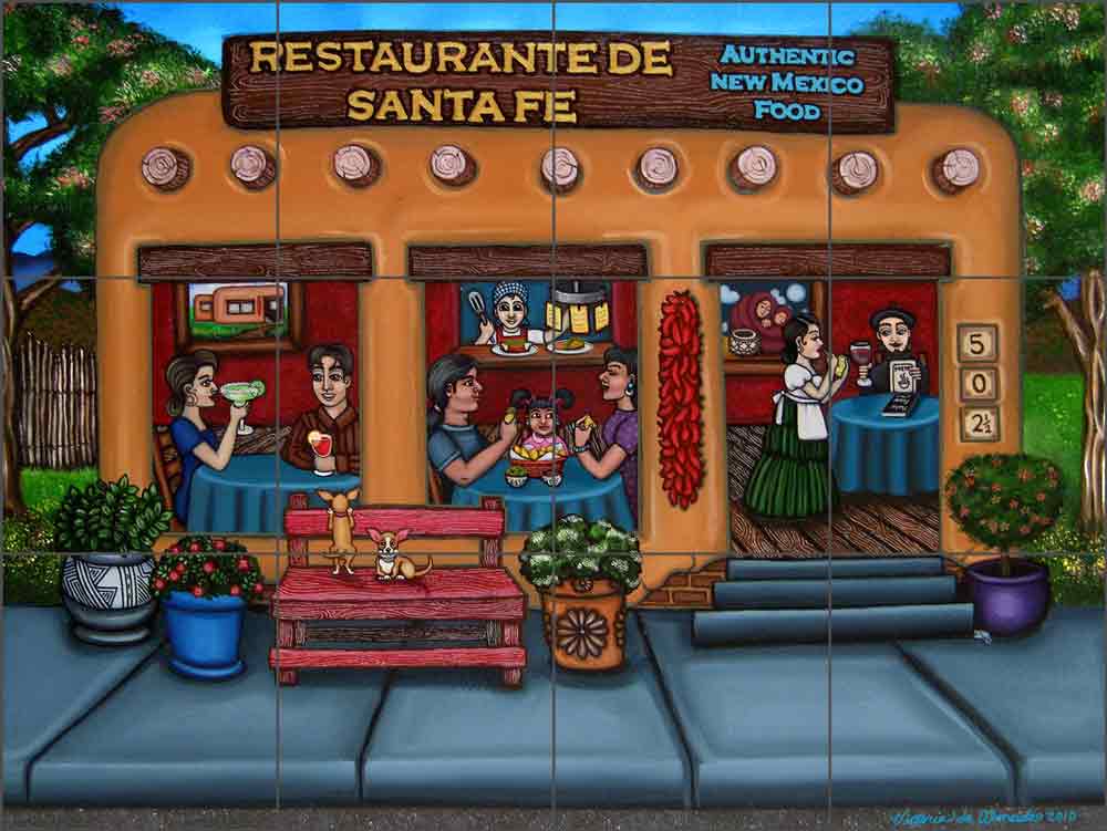 Restaurante de Santa Fe by Victoria de Almeida Ceramic Tile Mural RW-VAA002
