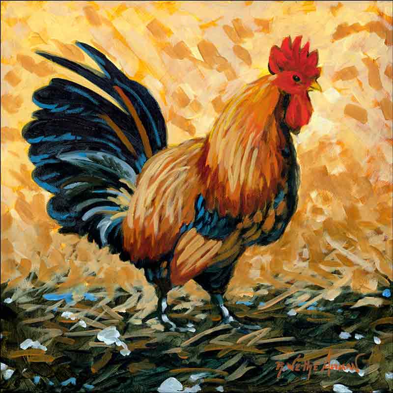 Rooster by Robin Wethe Altman Ceramic Accent & Decor Tile - RWA009AT