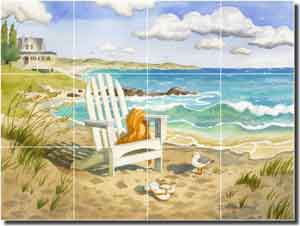 Altman Beach Seascape Glass Tile Mural 24" x 18" - RWA017