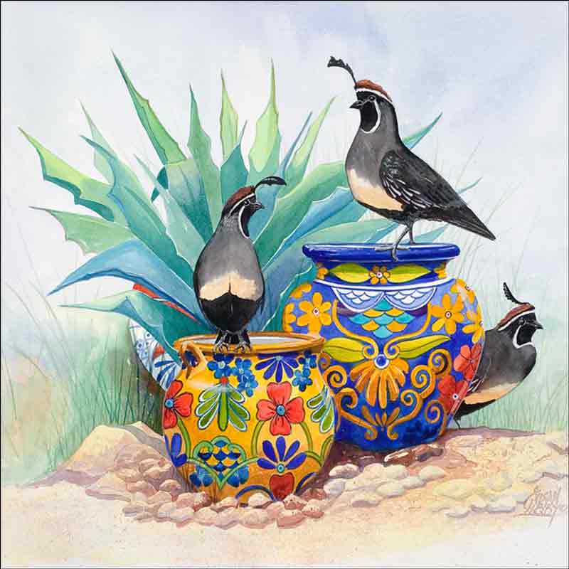 Garden Lookout by Susan Libby Ceramic Accent & Decor Tile SLA012AT