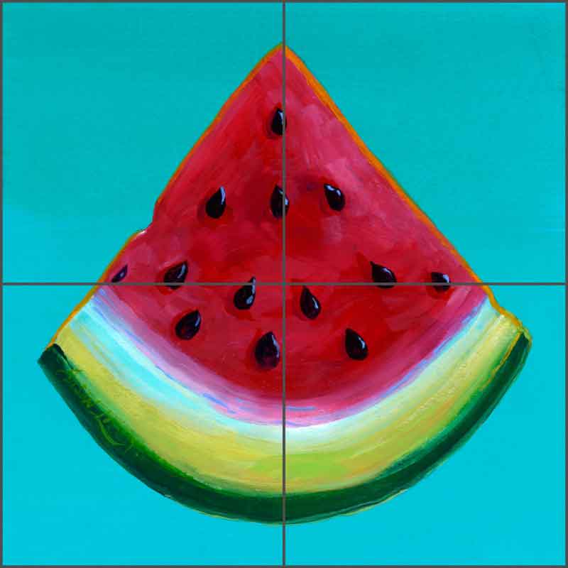 Summer Melon by Susan Libby Ceramic Tile Mural SLA038