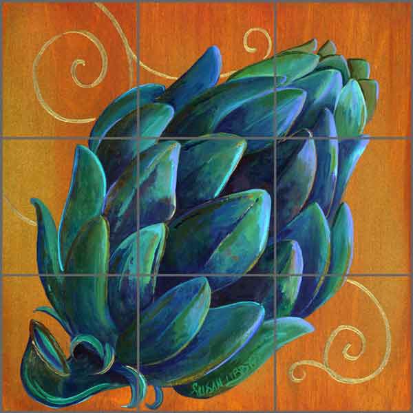 Artichoke Beauty by Susan Libby Ceramic Tile Mural - SLA041
