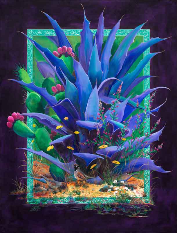 Purple Agave by Susan Libby Ceramic Accent & Decor Tile - SLA049AT